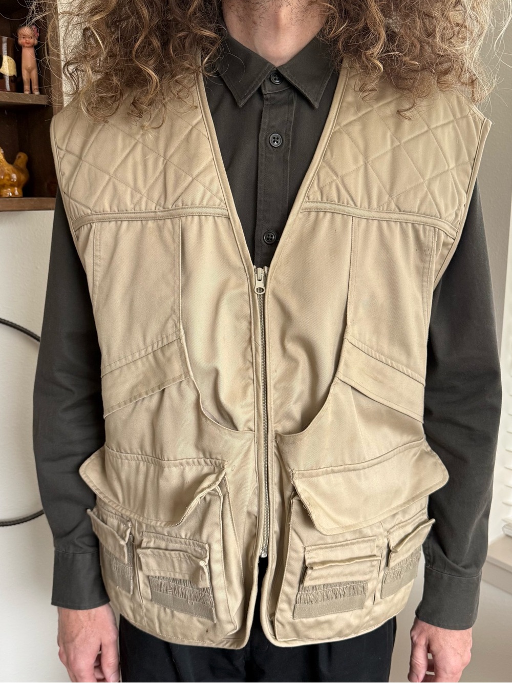 Vintage 90s Hunting Vest Tan Cotton Gorpcore ~ Size XXL